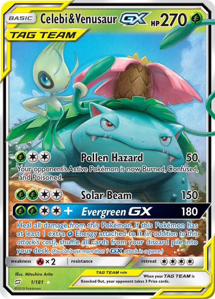 Carte Pokémon: Celebi & Venusaur GX [Celebi et Florizarre GX]