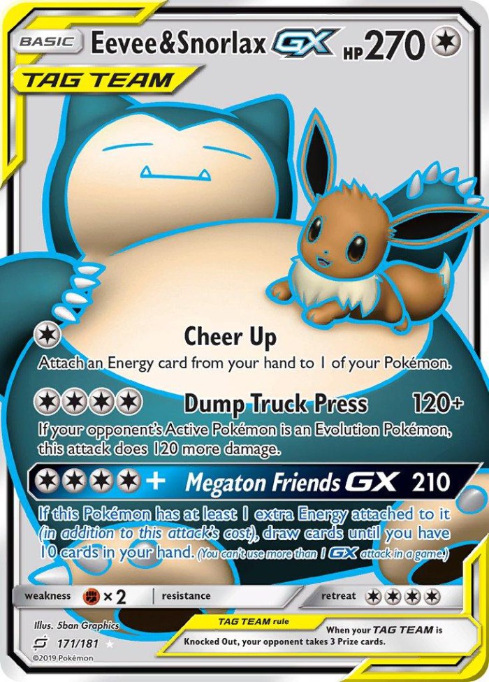 Carte Pokémon: Eevee & Snorlax GX [Évoli et Ronflex GX]