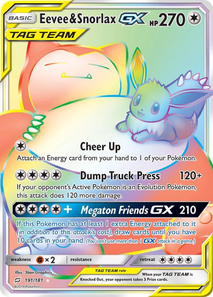 Carte Pokémon: Eevee & Snorlax GX [Évoli et Ronflex GX]