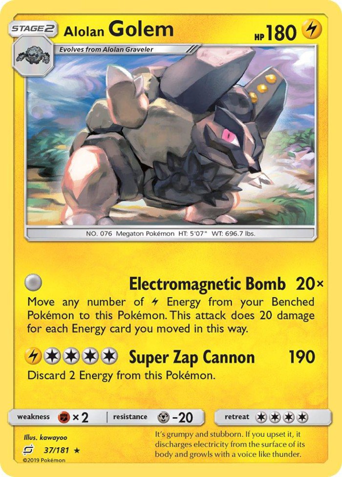 Carte Pokémon: Alolan Golem [Grolem d'Alola]