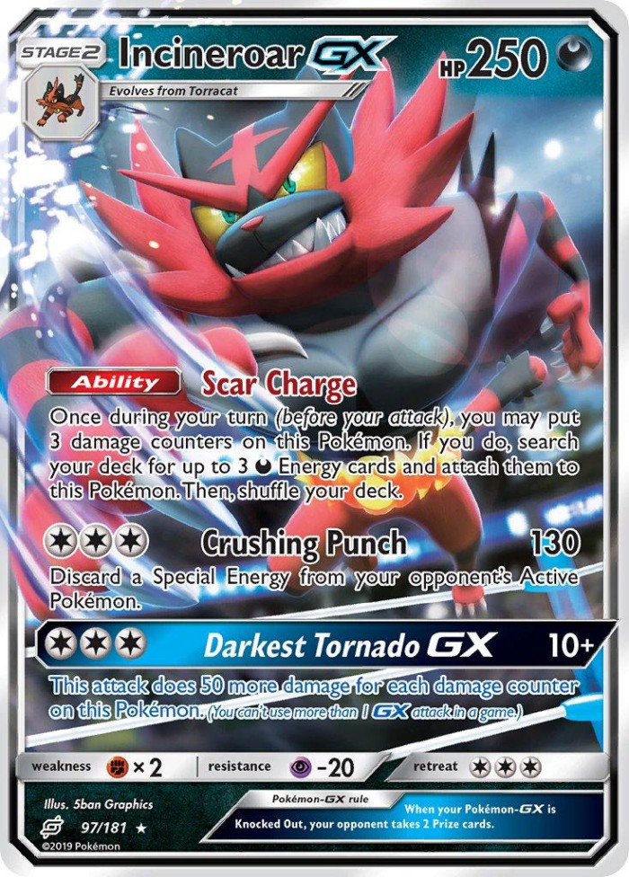 Carte Pokémon: Incineroar GX [Félinferno GX]