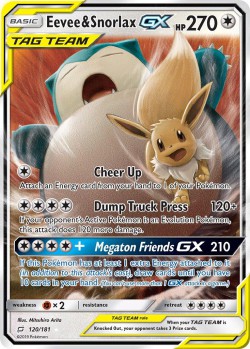 Carte Pokémon: Eevee & Snorlax GX