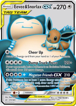 Carte Pokémon: Eevee & Snorlax GX