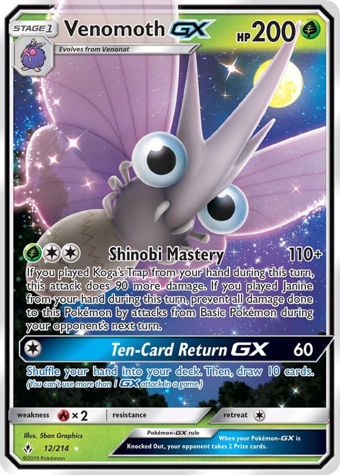 Carte Pokémon: Venomoth GX [Aéromite GX]