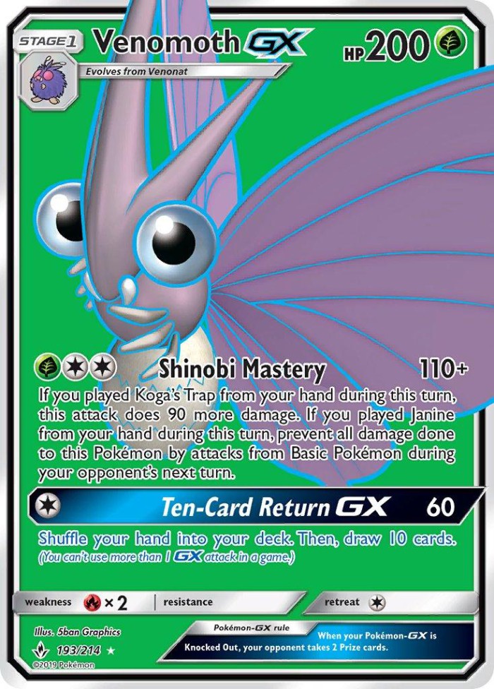 Carte Pokémon: Venomoth GX [Aéromite GX]