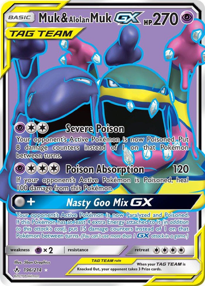 Carte Pokémon: Muk & Alolan Muk GX [Grotadmorv et Grotadmorv d'Alola GX]