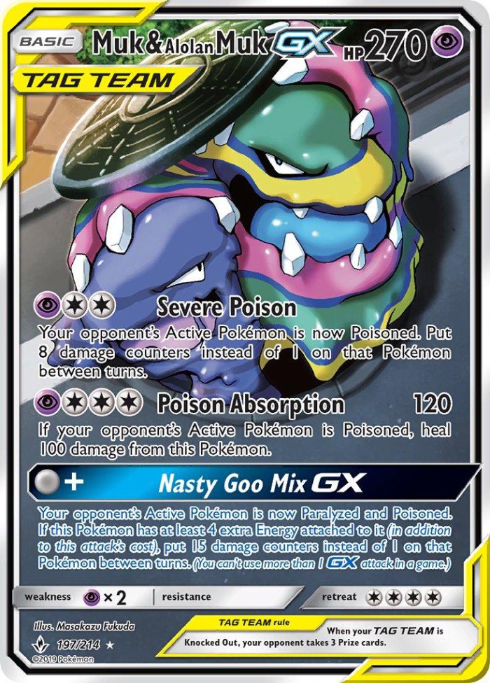 Carte Pokémon: Muk & Alolan Muk GX [Grotadmorv et Grotadmorv d'Alola GX]