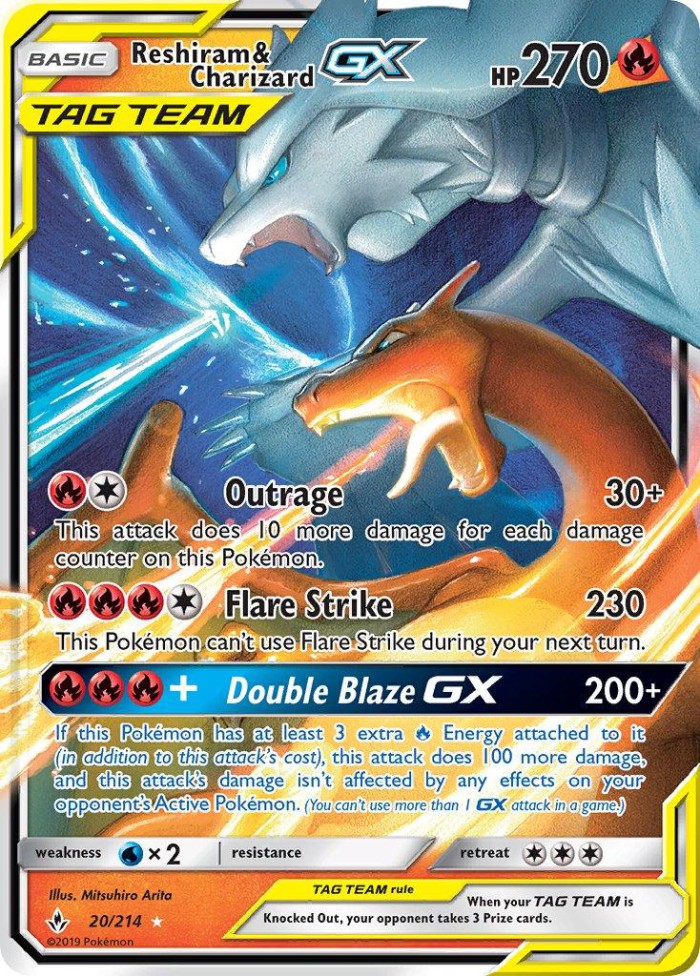 Carte Pokémon: Reshiram & Charizard GX [Reshiram et Dracaufeu GX]