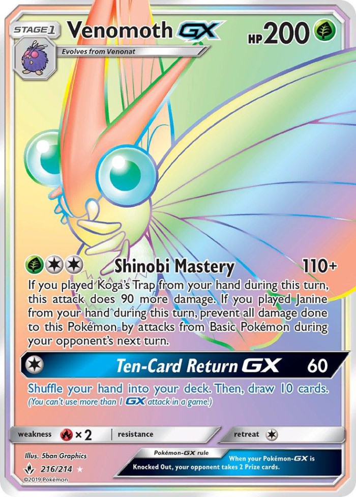 Carte Pokémon: Venomoth GX [Aéromite GX]