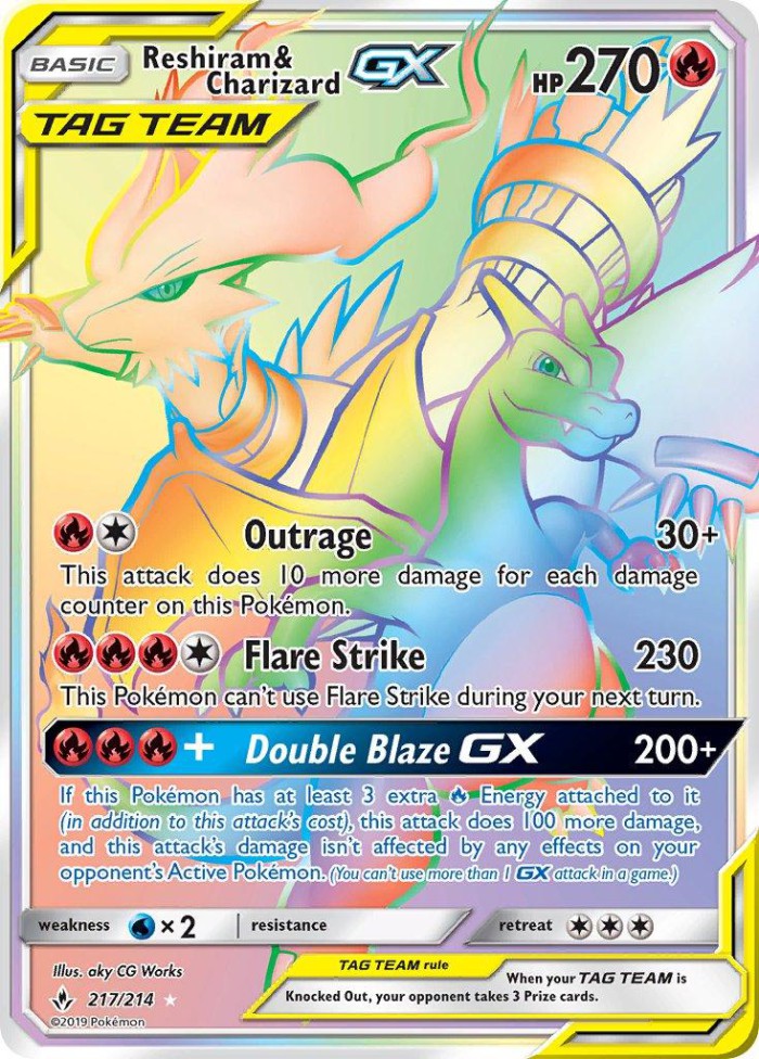 Carte Pokémon: Reshiram & Charizard GX [Reshiram et Dracaufeu GX]