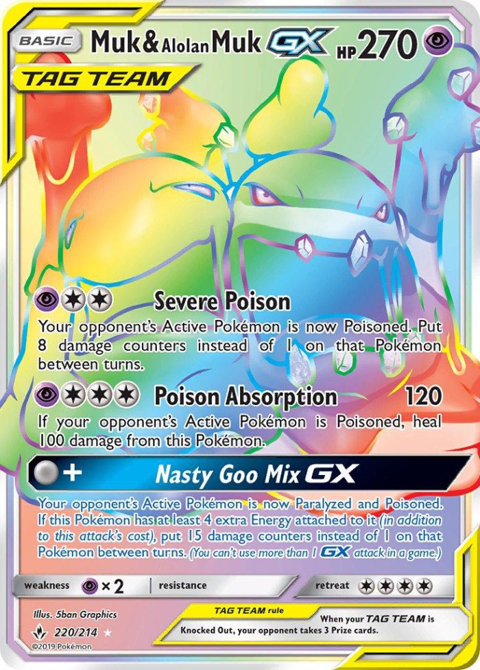 Carte Pokémon: Muk & Alolan Muk GX [Grotadmorv et Grotadmorv d'Alola GX]