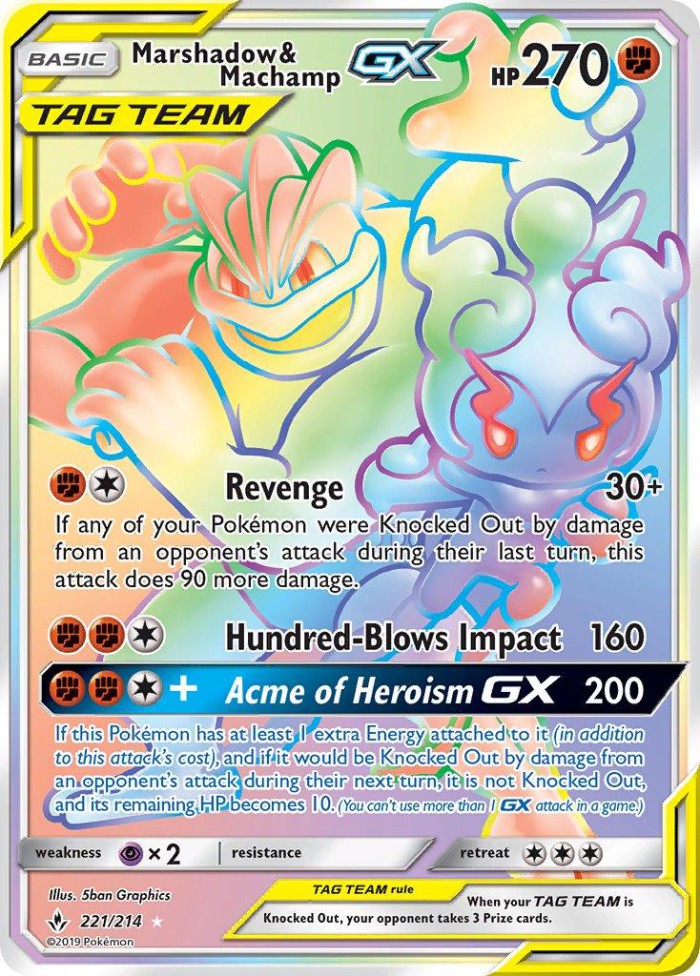 Carte Pokémon: Marshadow & Machamp GX [Marshadow et Mackogneur GX]