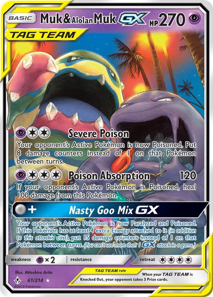 Carte Pokémon: Muk & Alolan Muk GX [Grotadmorv et Grotadmorv d'Alola GX]