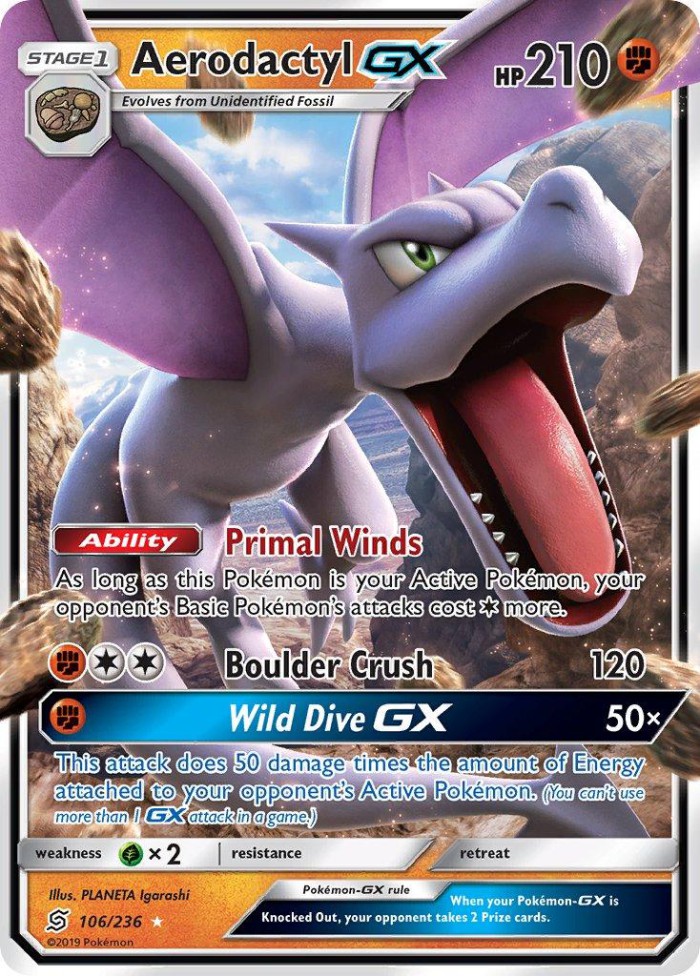 Carte Pokémon: Aerodactyl GX [Ptéra GX]