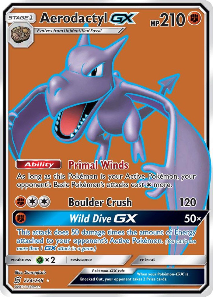 Carte Pokémon: Aerodactyl GX [Ptéra GX]