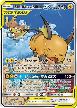 Carte Pokémon: Raichu & Alolan Raichu GX