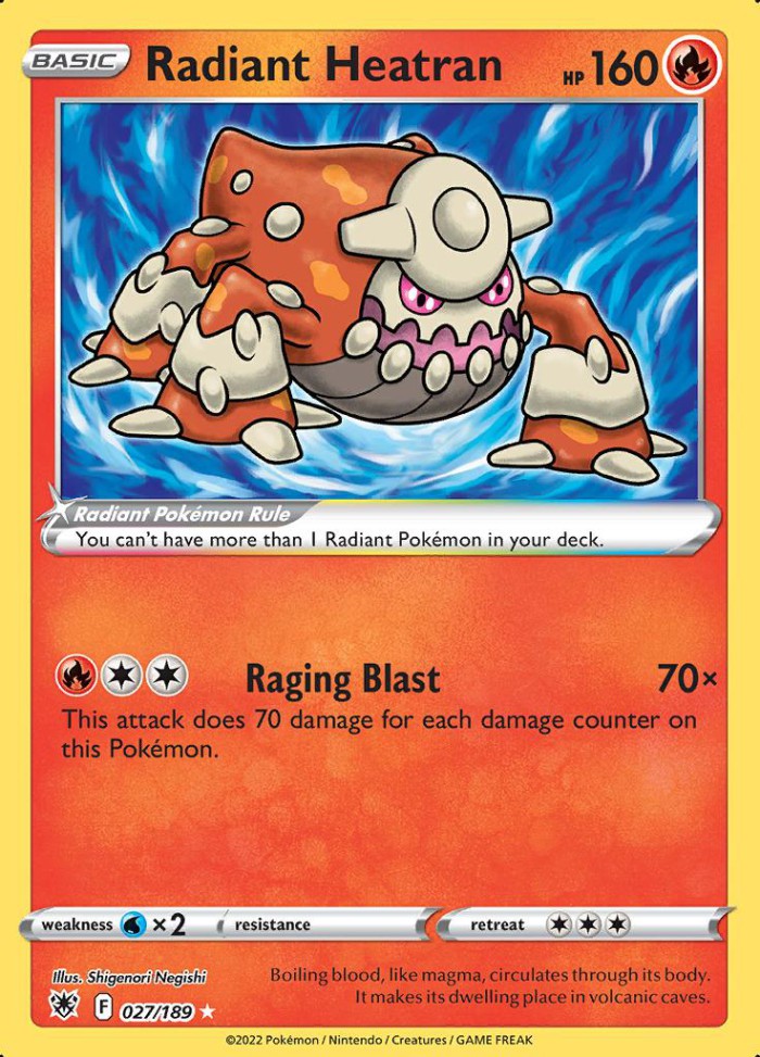 Carte Pokémon: Radiant Heatran [Heatran Radieux]