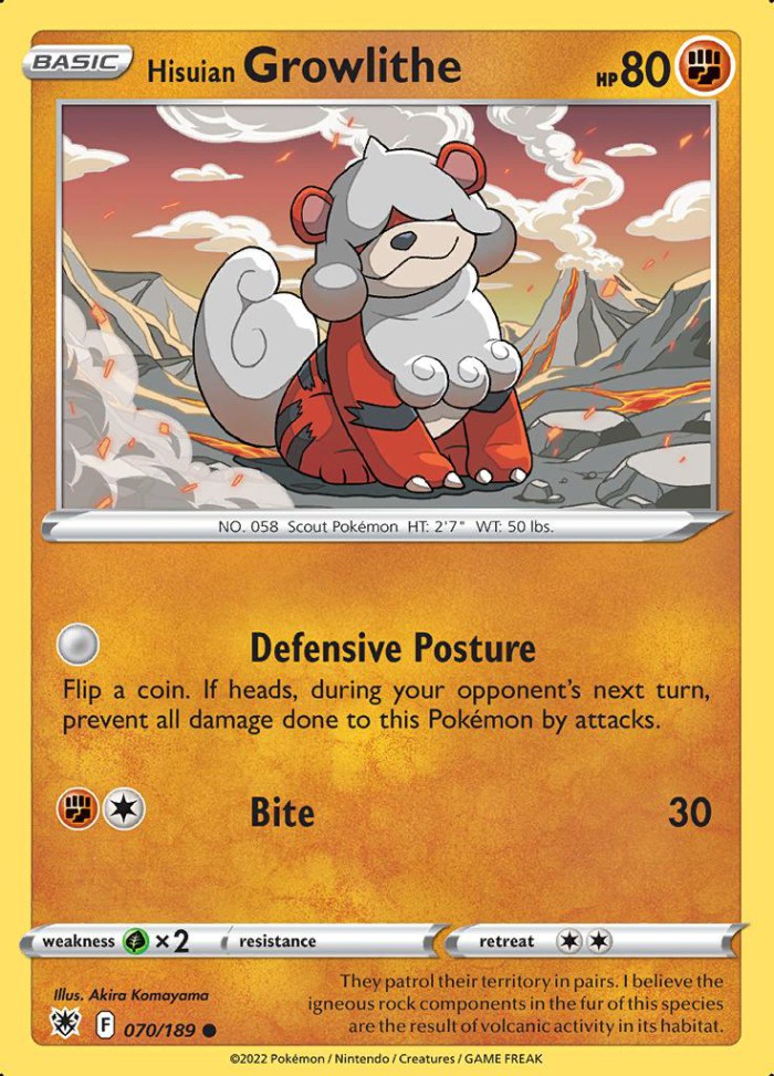 Carte Pokémon: Hisuian Growlithe [Caninos de Hisui]