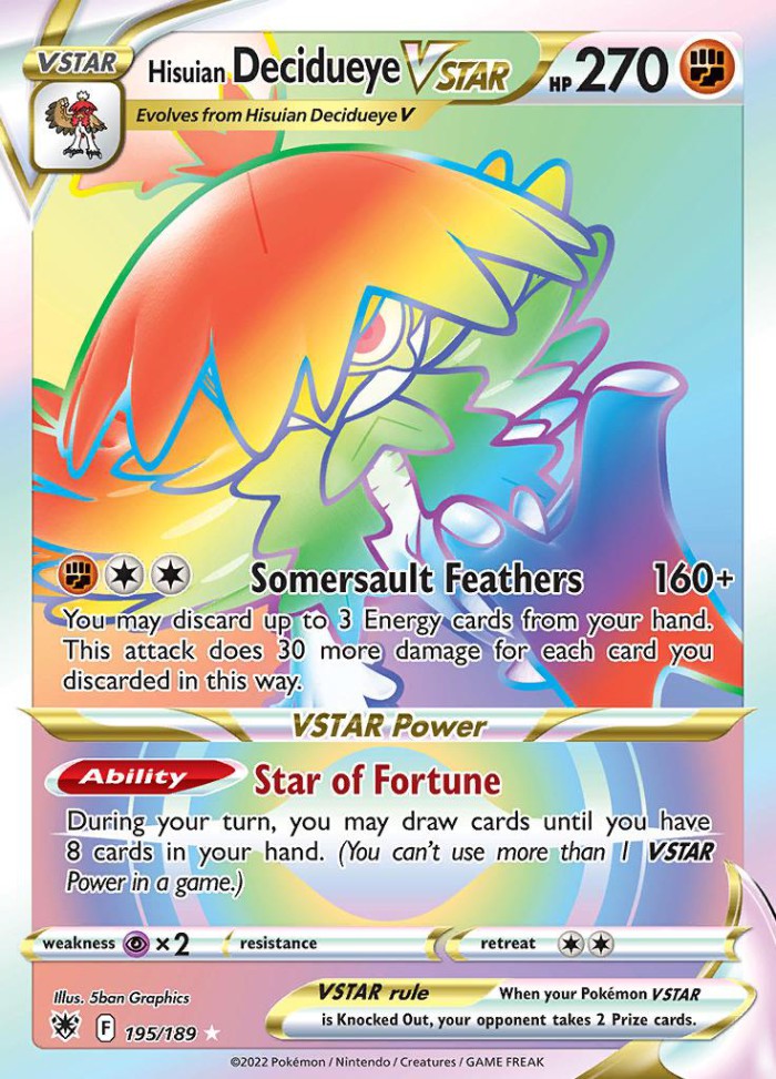 Carte Pokémon: Hisuian Decidueye VSTAR [Archéduc de Hisui VSTAR]