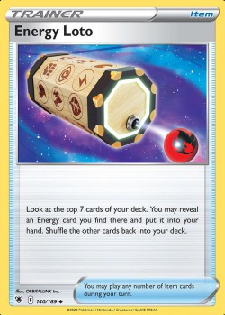 Carte Pokémon: Energy Loto