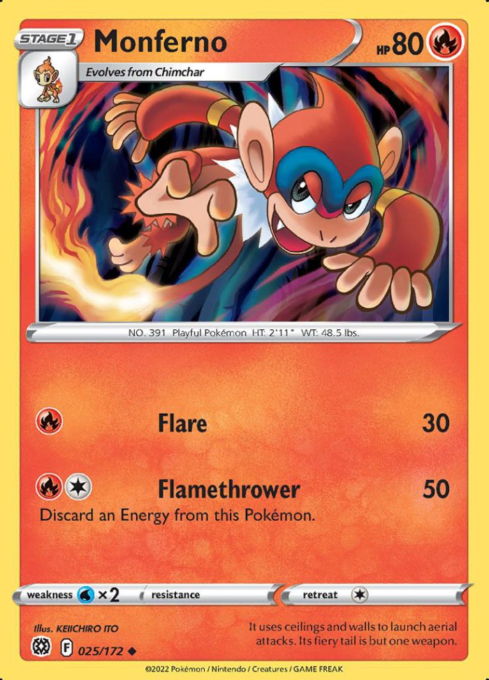 Carte Pokémon: Monferno [Chimpenfeu]