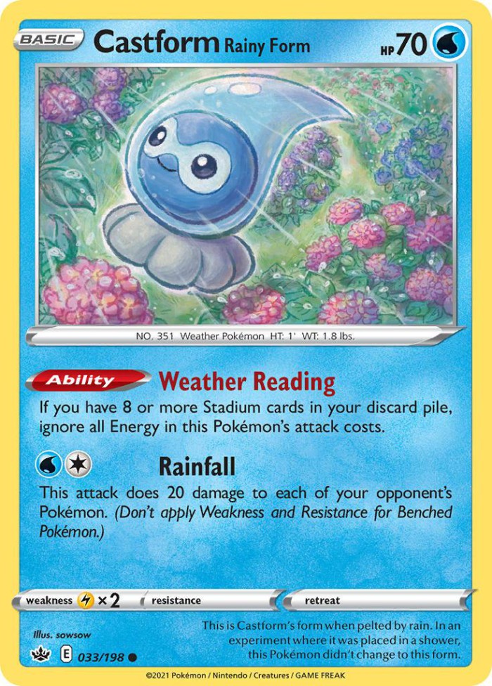 Carte Pokémon: Castform Rainy Form [Morphéo Forme Eau de Pluie]