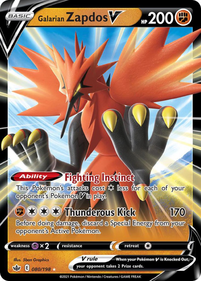 Carte Pokémon: Galarian Zapdos V [Électhor de Galar V]