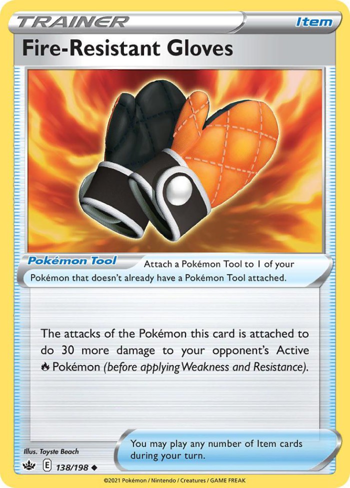 Carte Pokémon: Fire-Resistant Gloves [Gants Ignifuges]