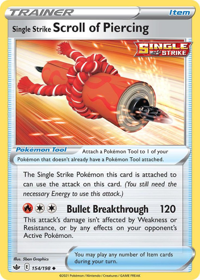 Carte Pokémon: Single Strike Scroll of Piercing [Rouleau Perçant Poing Final]