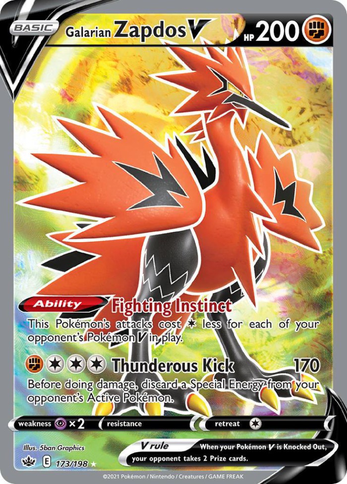 Carte Pokémon: Galarian Zapdos V [Électhor de Galar V]