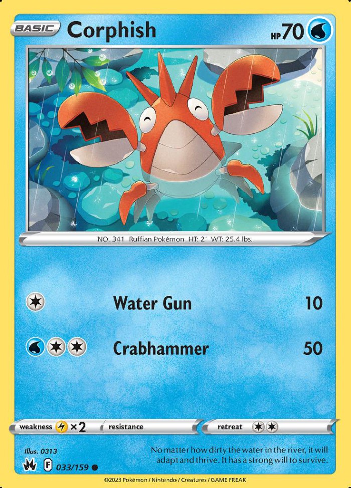 Carte Pokémon: Corphish [Écrapince]