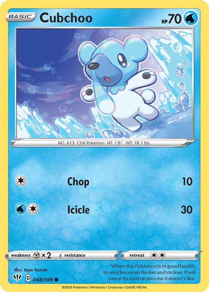 Carte Pokémon: Cubchoo [Polarhume]