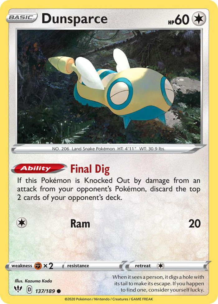 Carte Pokémon: Dunsparce [Insolourdo]