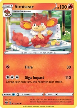 Carte Pokémon: Simisear