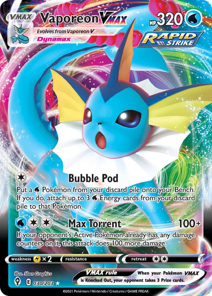 Carte Pokémon: Vaporeon VMAX [Aquali VMAX]