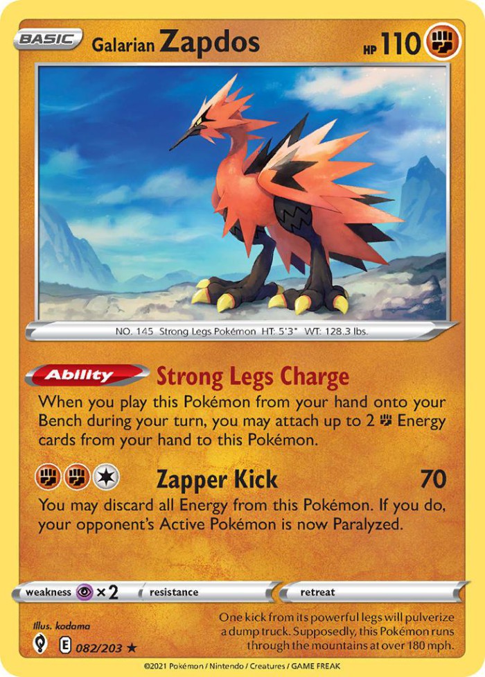 Carte Pokémon: Galarian Zapdos [Électhor de Galar]