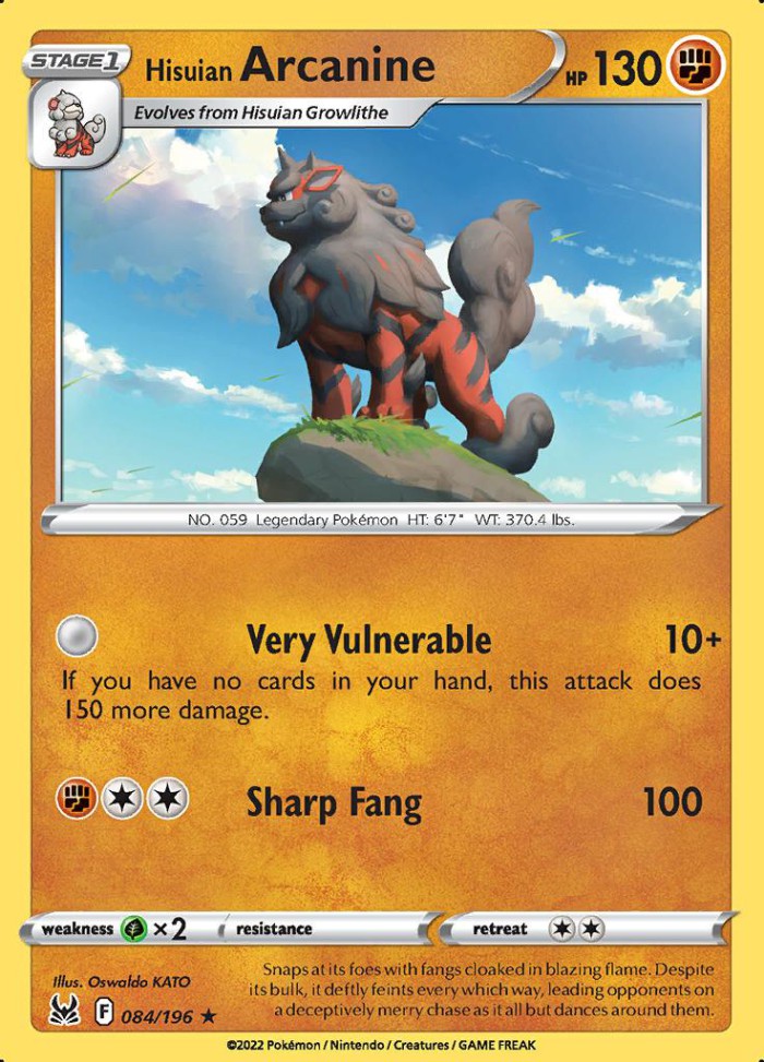 Carte Pokémon: Hisuian Arcanine [Arcanin de Hisui]