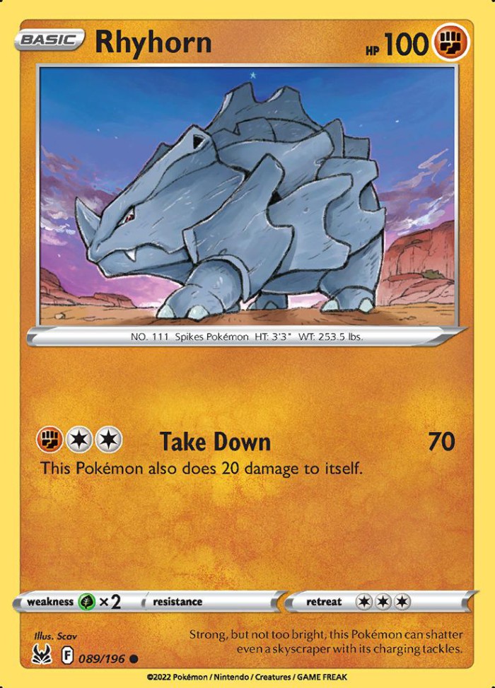 Carte Pokémon: Rhyhorn [Rhinocorne]