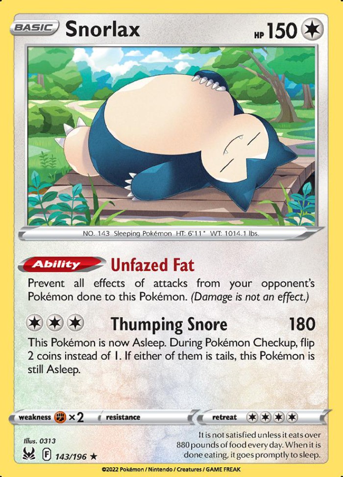 Carte Pokémon: Snorlax [Ronflex]