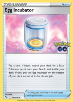 Carte Pokémon: Incubateur d'Œufs