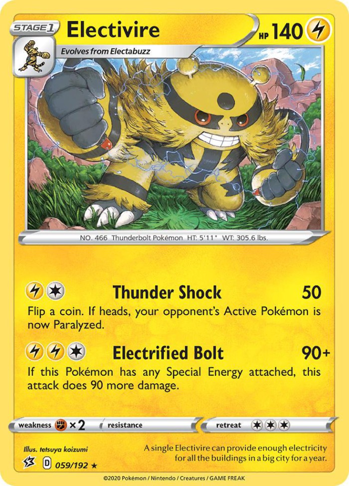 Carte Pokémon: Electivire [Élekable]