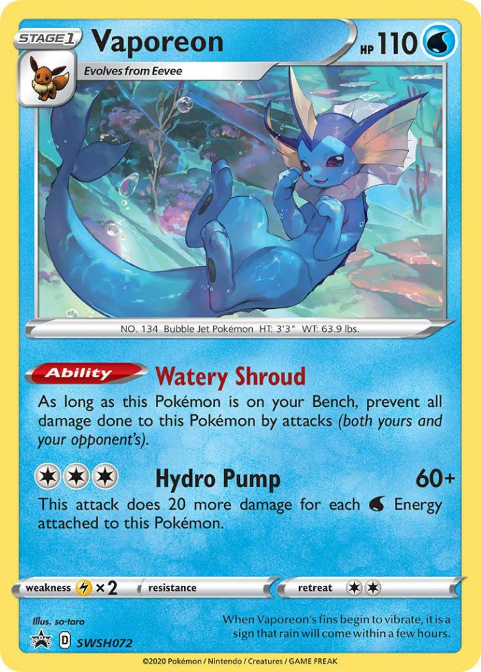 Carte Pokémon: Vaporeon [Aquali]