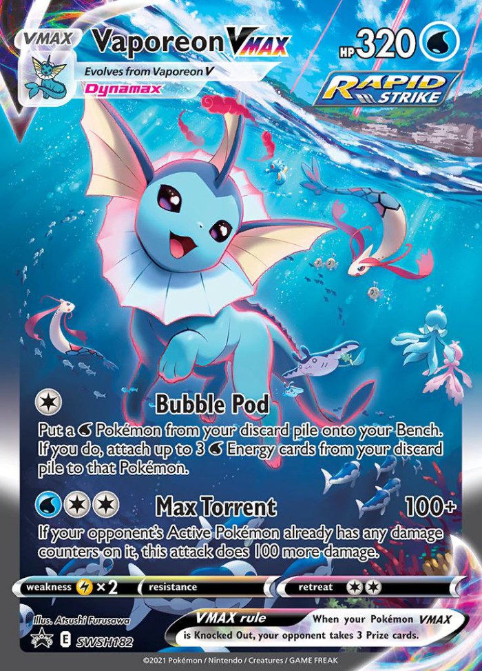 Carte Pokémon: Vaporeon VMAX [Aquali VMAX]