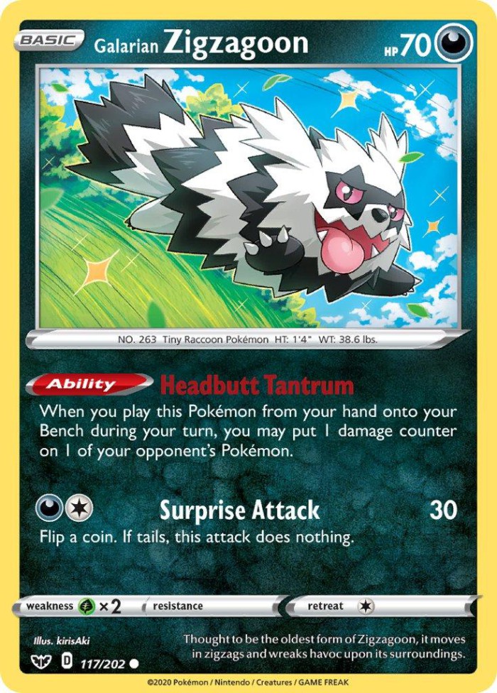 Carte Pokémon: Galarian Zigzagoon [Zigzaton de Galar]