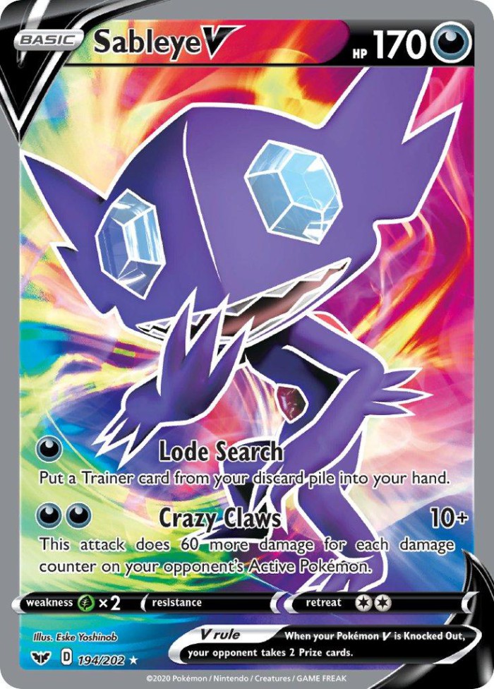 Carte Pokémon: Sableye V [Ténéfix V]