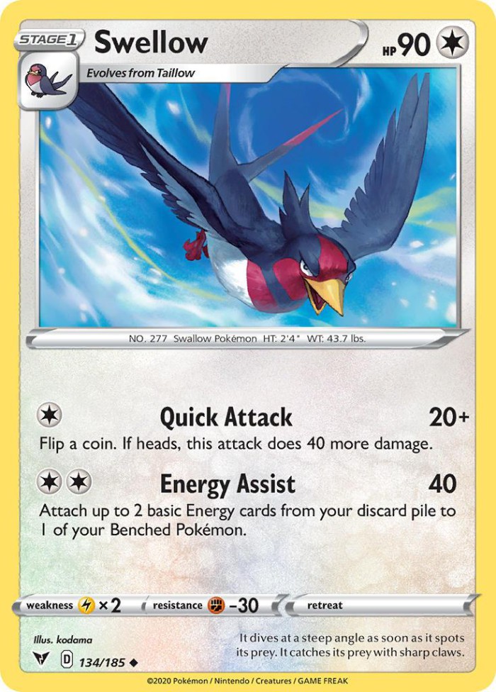 Carte Pokémon: Swellow [Hélédelle]