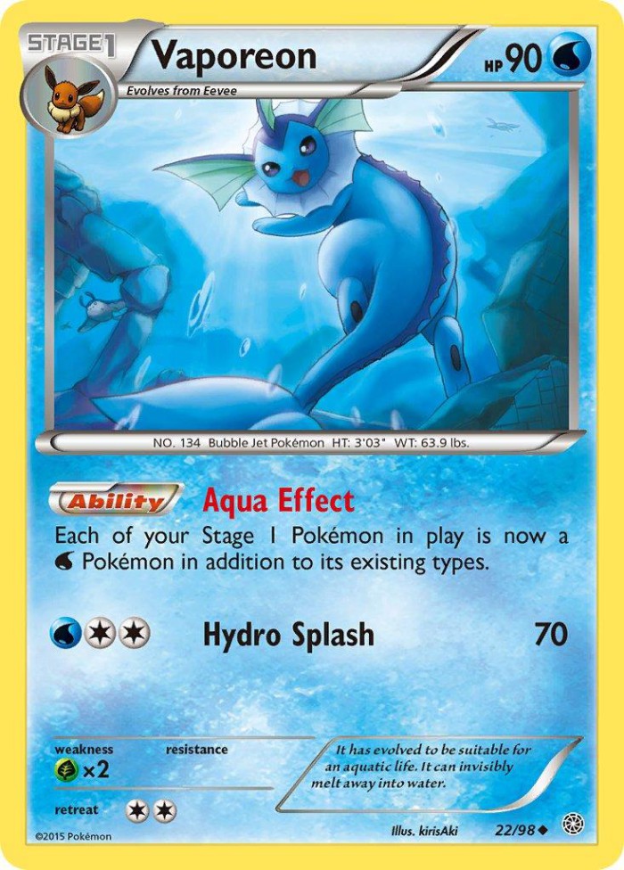 Carte Pokémon: Vaporeon [Aquali]