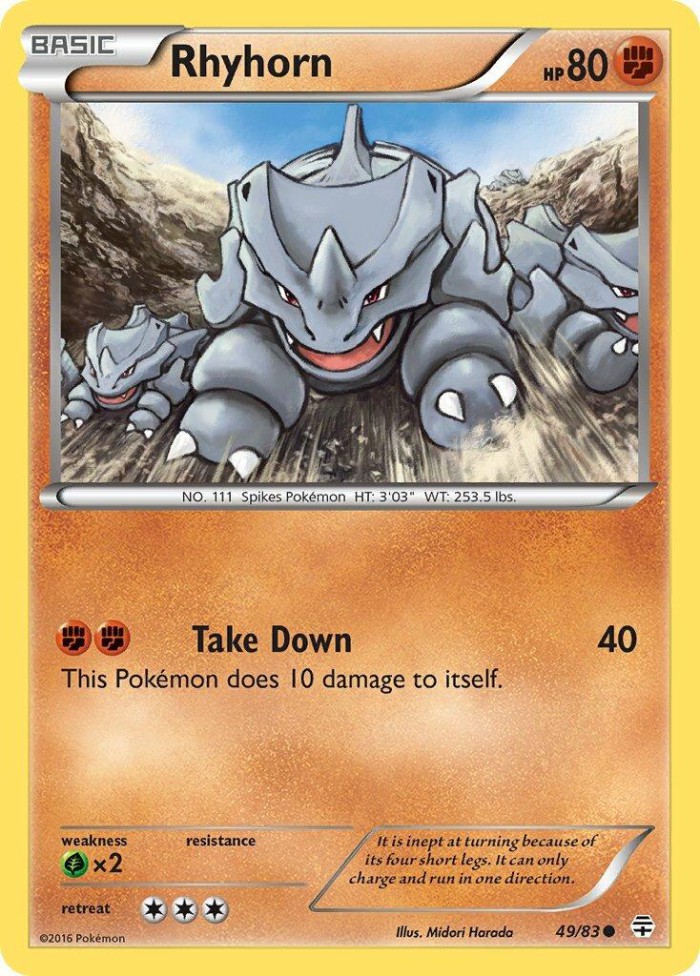 Carte Pokémon: Rhyhorn [Rhinocorne]