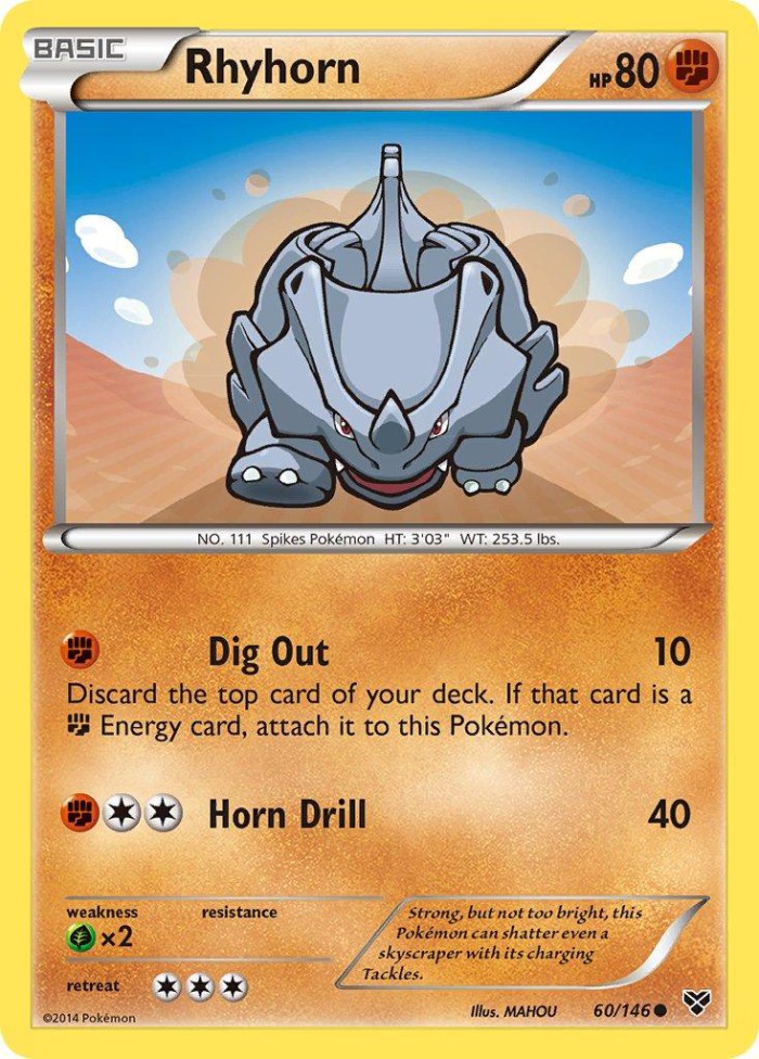 Carte Pokémon: Rhyhorn [Rhinocorne]