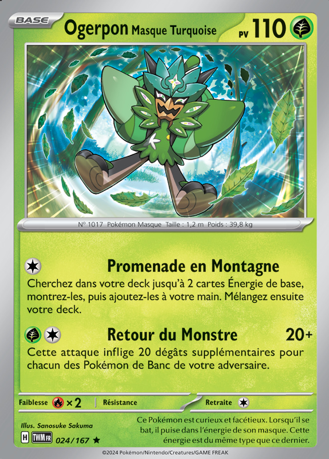 Carte Pokémon: Ogerpon Masque Turquoise